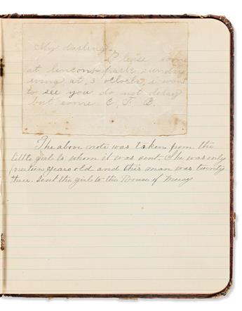 (DISTRICT OF COLUMBIA.) [Kate Brown Barlow.] Case notebook kept for the Newsboys and Childrens Aid Society.
